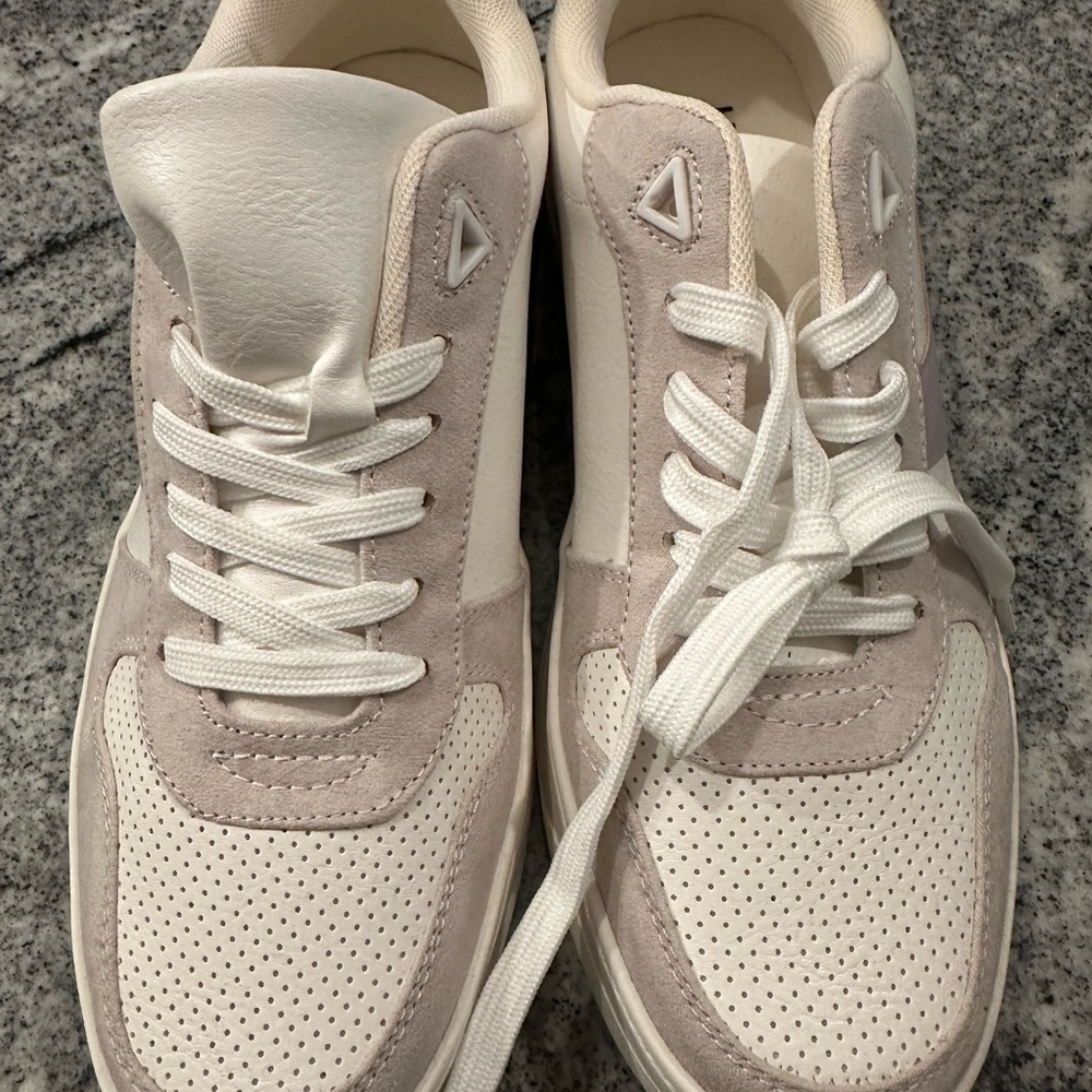 JustFab White and Lavender Sneakers - Picture 2 of 4